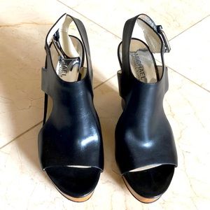 Michael Michael kors black and silver wedges